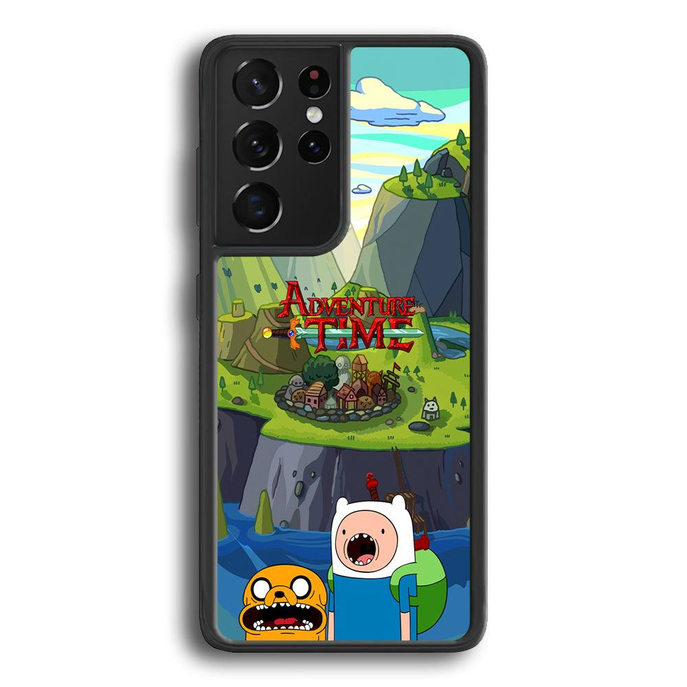 Adventure Time Arrived at Home Samsung Galaxy S21 Ultra Case-Rubber Black (2D Case)-Oxvistore