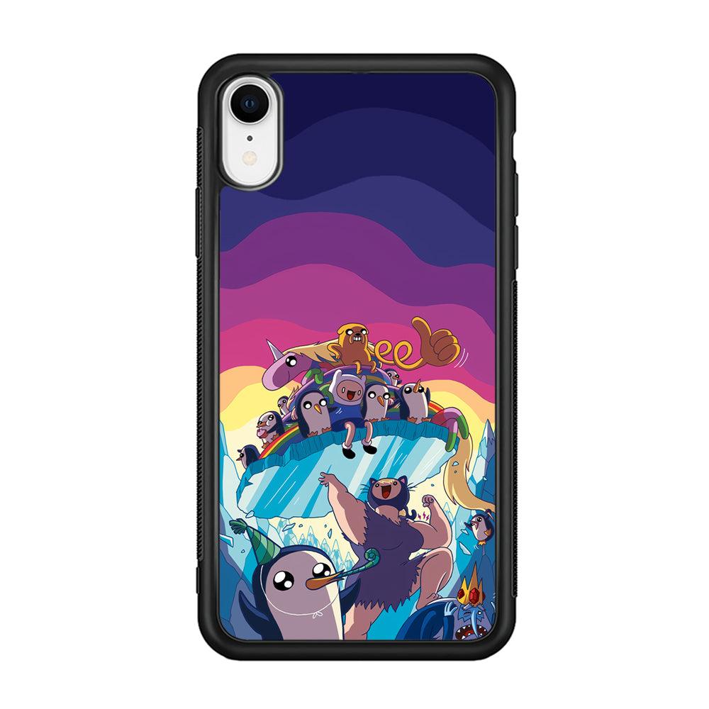 Adventure Time Kick The King Ice iPhone XR Case-Rubber Black (2D Case)-Oxvistore