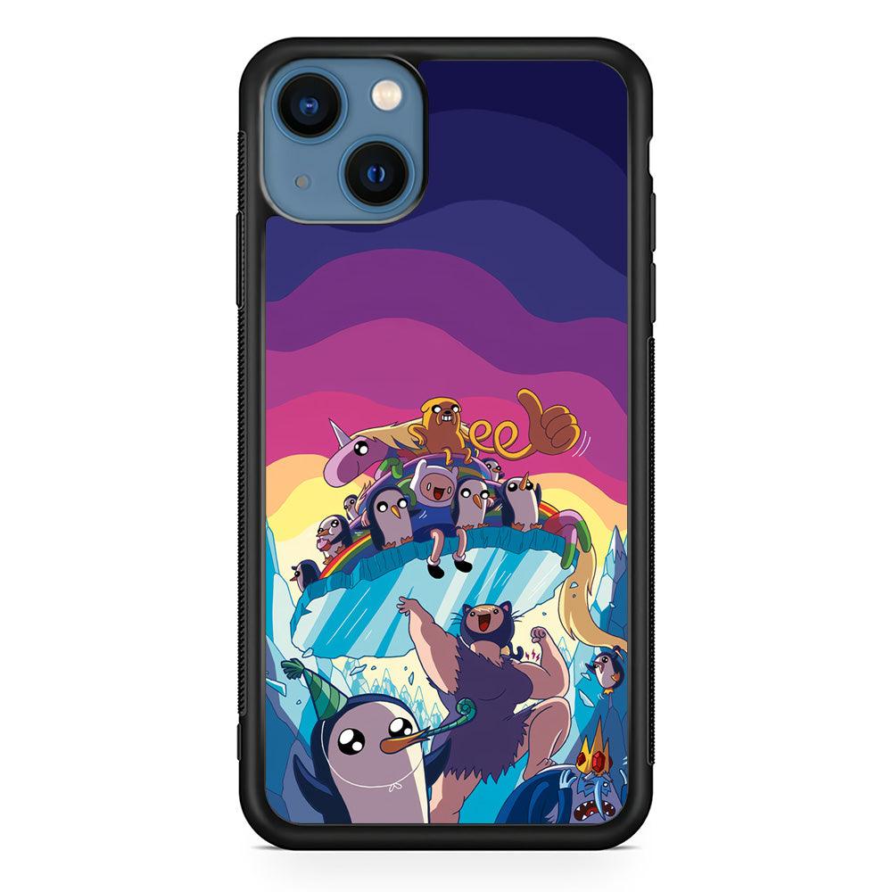 Adventure Time Kick The King Ice iPhone 15 Plus Case-Rubber Black (2D Case)-Oxvistore