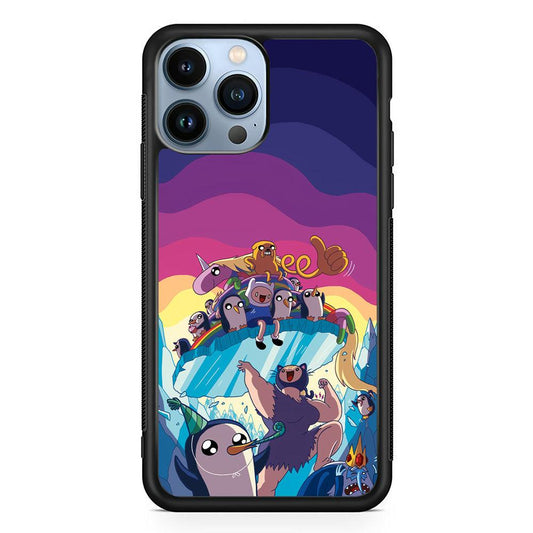 Adventure Time Kick The King Ice iPhone 13 Pro Max Case-Rubber Black (2D Case)-Oxvistore