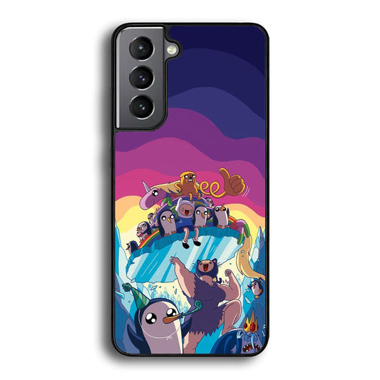 Adventure Time Kick The King Ice Samsung Galaxy S23 Case-Rubber Black (2D Case)-Oxvistore