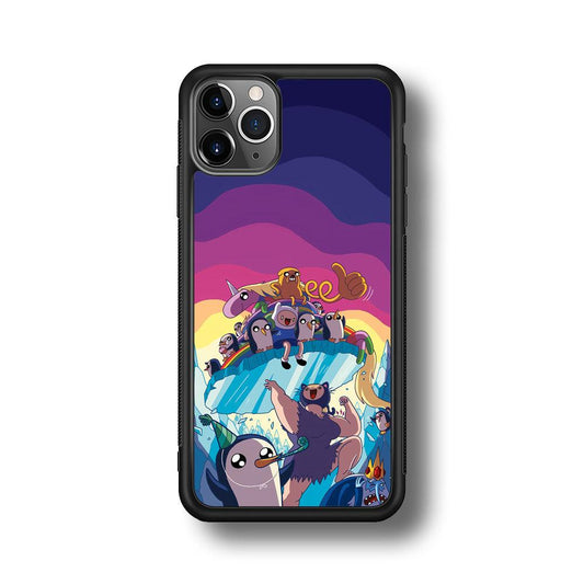 Adventure Time Kick The King Ice iPhone 11 Pro Max Case-Rubber Black (2D Case)-Oxvistore