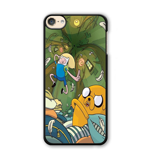 Adventure Time Flying iPod Touch 6 Case-Plastic Black (2D Case)-Oxvistore