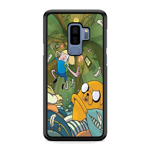 Adventure Time Flying Samsung Galaxy S9 Plus Case-Rubber Black (2D Case)-Oxvistore