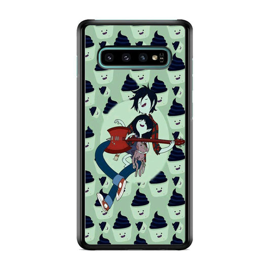 Adventure Time Marshall Lee Playing Guitar Samsung Galaxy S10 Plus Case-Rubber Black (2D Case)-Oxvistore