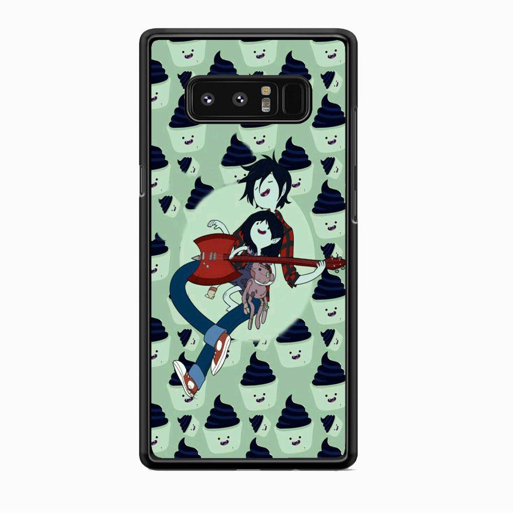 Adventure Time Marshall Lee Playing Guitar Samsung Galaxy Note 8 Case-Rubber Black (2D Case)-Oxvistore