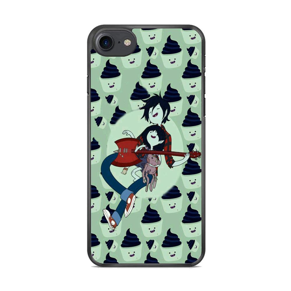 Adventure Time Marshall Lee Playing Guitar iPhone 7 Case-Rubber Black (2D Case)-Oxvistore