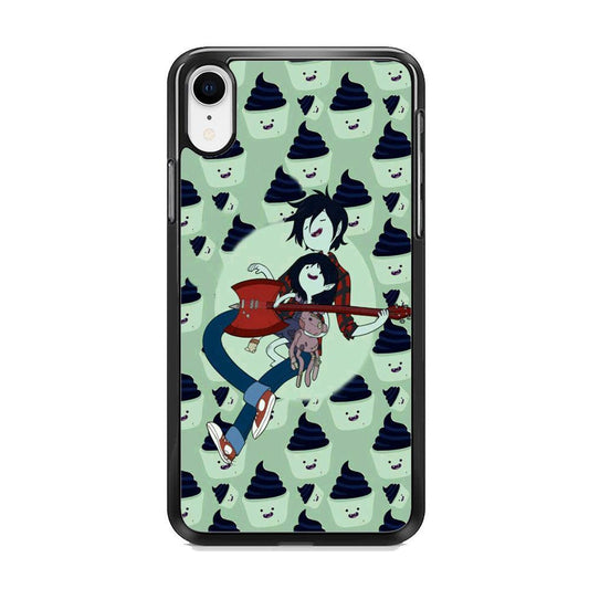 Adventure Time Marshall Lee Playing Guitar iPhone XR Case-Rubber Black (2D Case)-Oxvistore