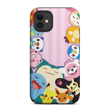 Aesthetic Pokemon Pink Stripe 2 in 1 Tough Phone Case