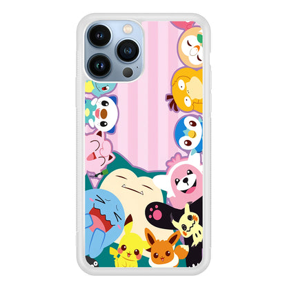 Aesthetic Pokemon Pink Stripe 2D Rubber Phone Case