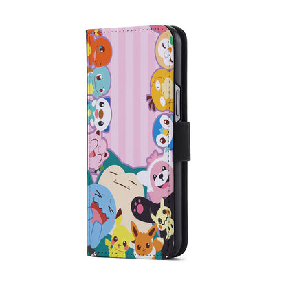 Aesthetic Pokemon Pink Stripe Flip Wallet Phone Case