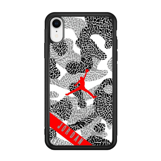 Air Jordan Absolute Patern iPhone XR Case-Rubber Black (2D Case)-Oxvistore
