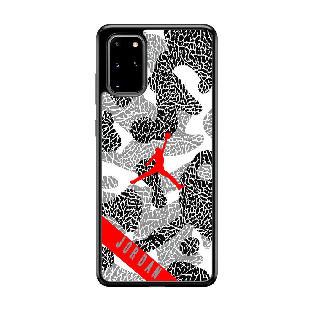 Air Jordan Absolute Patern Samsung Galaxy S20 Plus Case-Rubber Black (2D Case)-Oxvistore