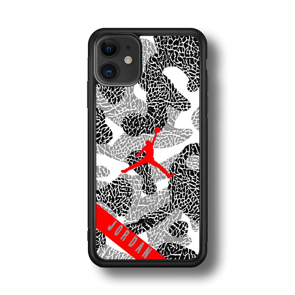 Air Jordan Absolute Patern iPhone 11 Case-Rubber Black (2D Case)-Oxvistore