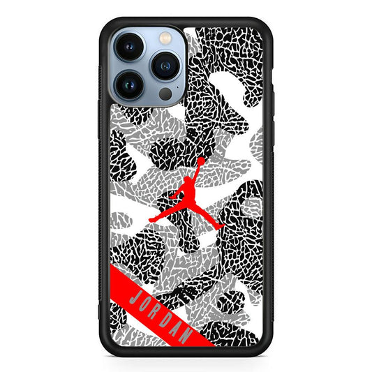 Air Jordan Absolute Patern iPhone 13 Pro Max Case-Rubber Black (2D Case)-Oxvistore