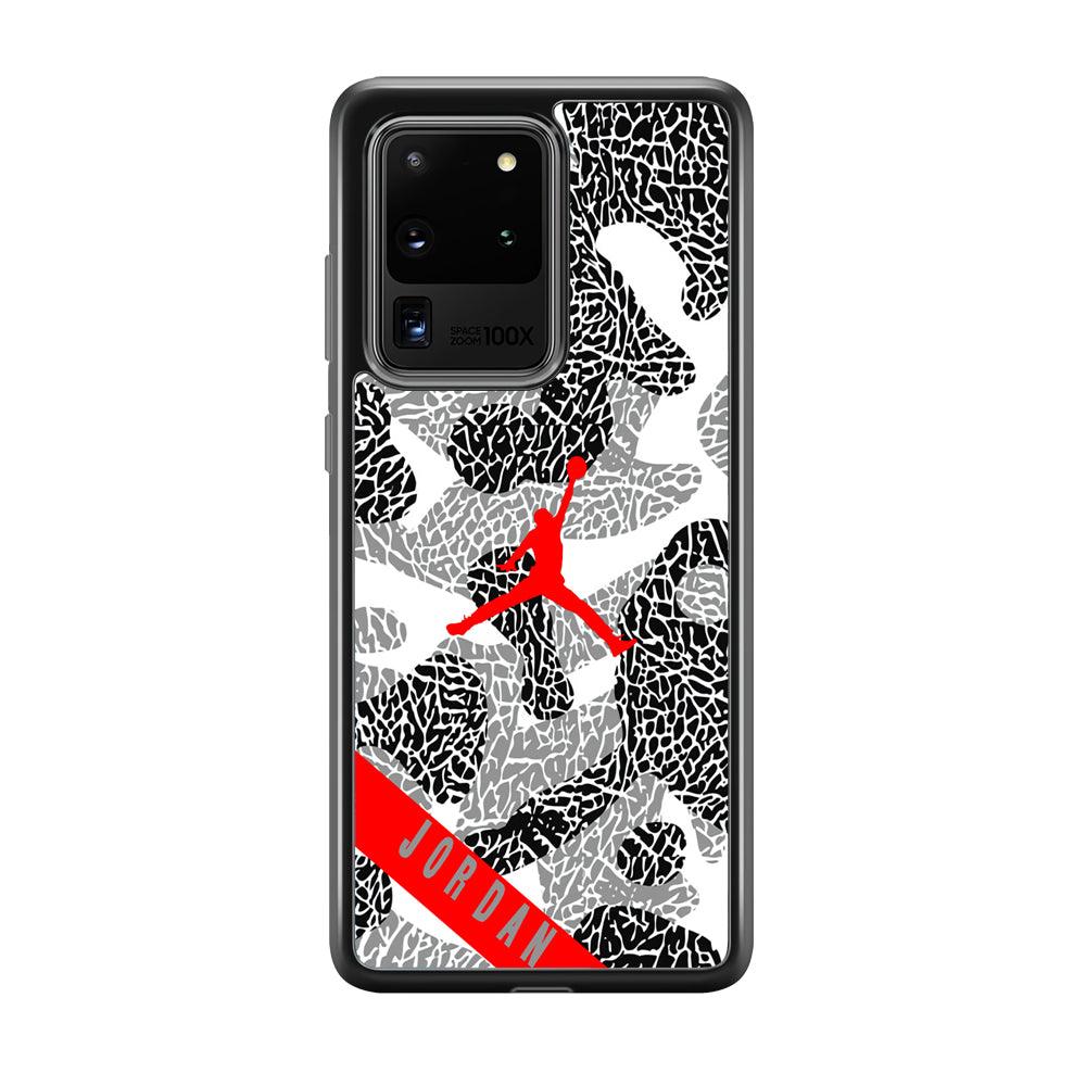 Air Jordan Absolute Patern Samsung Galaxy S20 Ultra Case-Rubber Black (2D Case)-Oxvistore