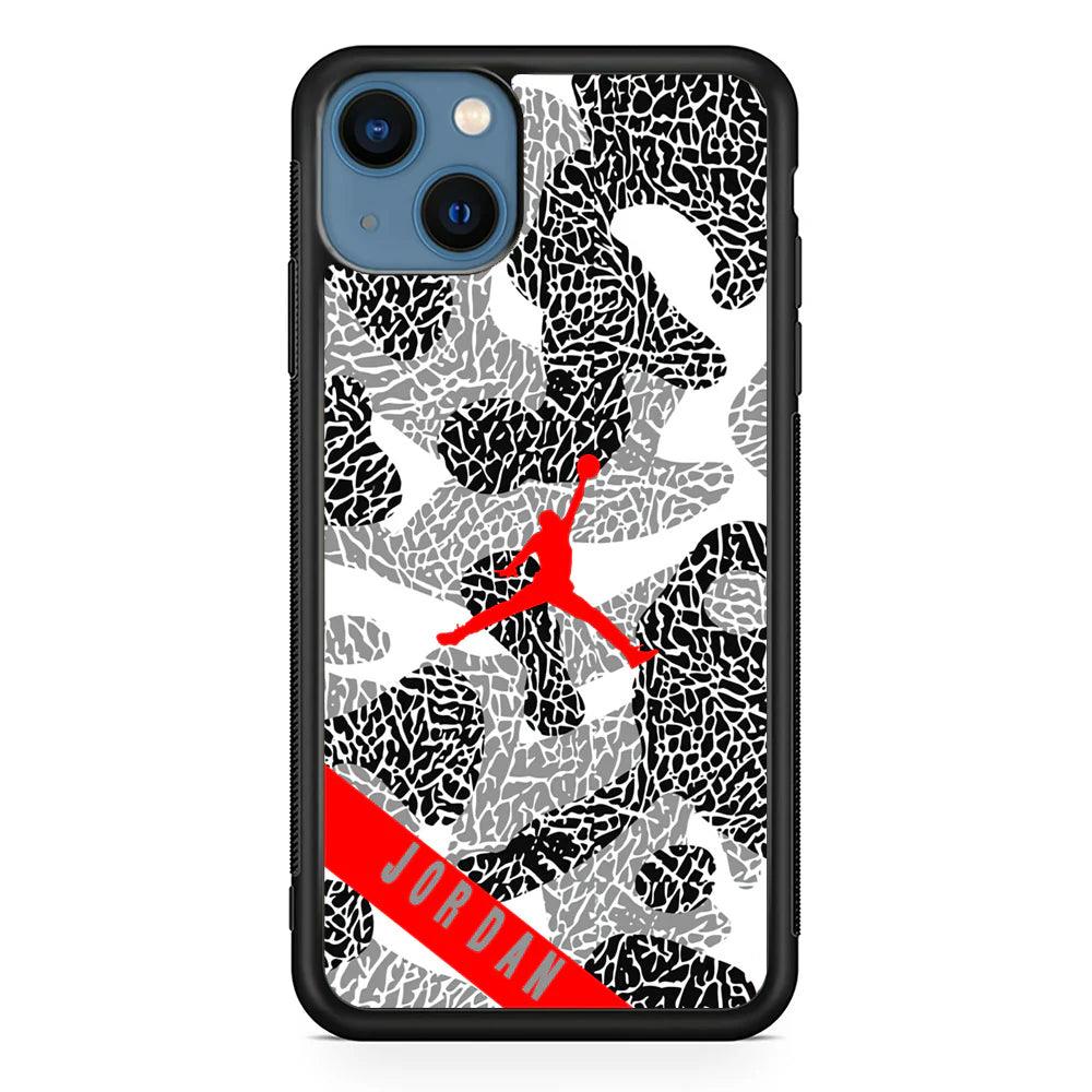 Air Jordan Absolute Patern iPhone 14 Case-Rubber Black (2D Case)-Oxvistore