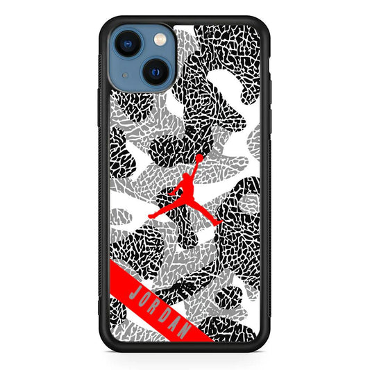 Air Jordan Absolute Patern iPhone 14 Case-Rubber Black (2D Case)-Oxvistore