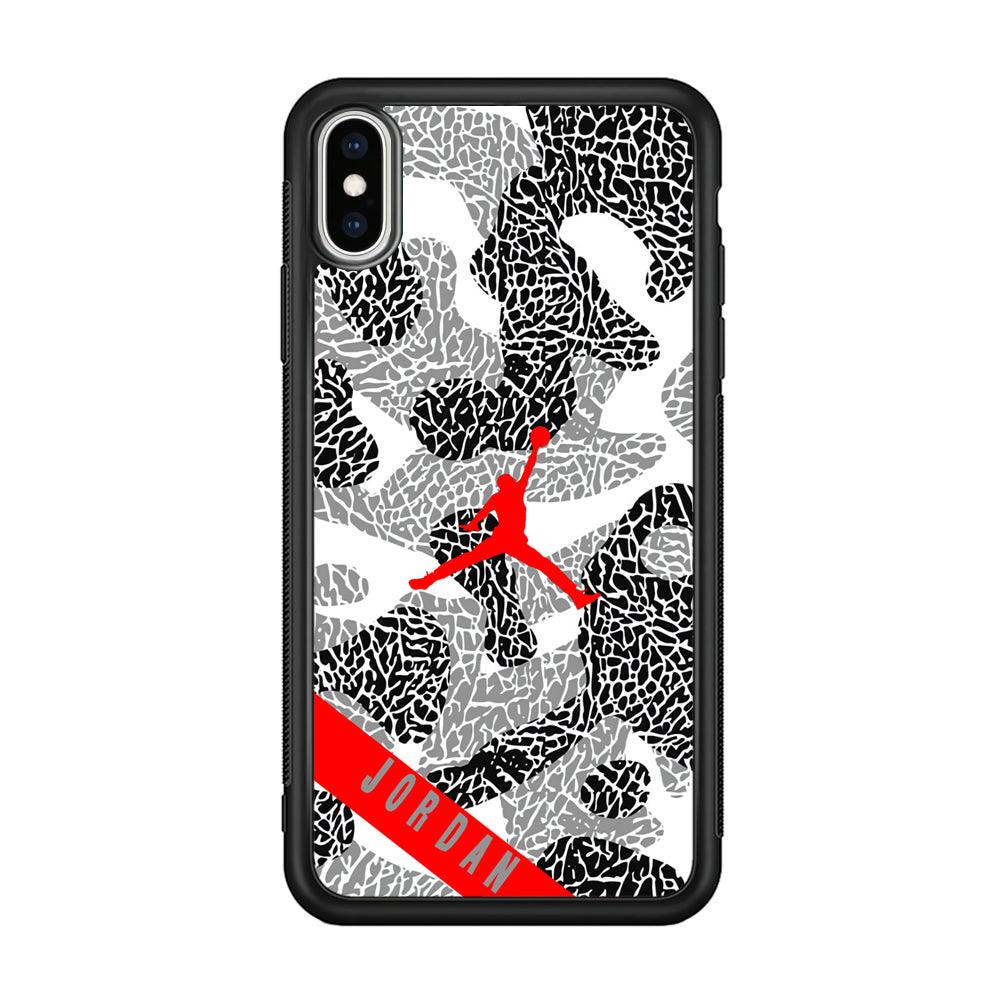 Air Jordan Absolute Patern iPhone XS Case-Rubber Black (2D Case)-Oxvistore