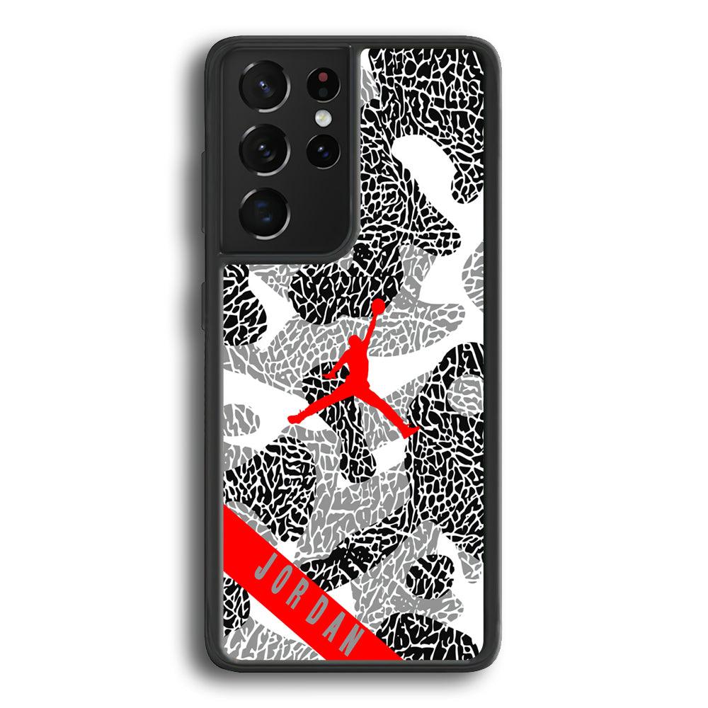 Air Jordan Absolute Patern Samsung Galaxy S24 Ultra Case-Rubber Black (2D Case)-Oxvistore