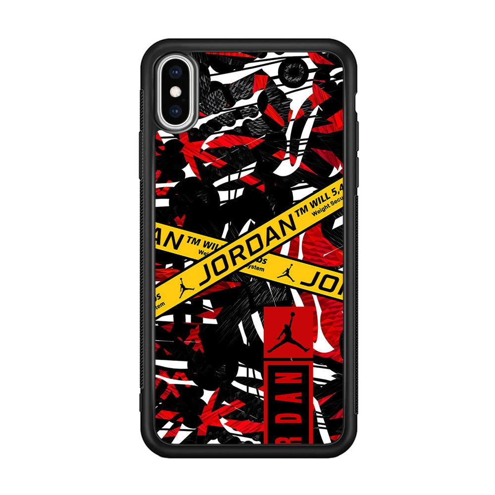 Air Jordan Abstract Camo iPhone XS Case-Rubber Black (2D Case)-Oxvistore