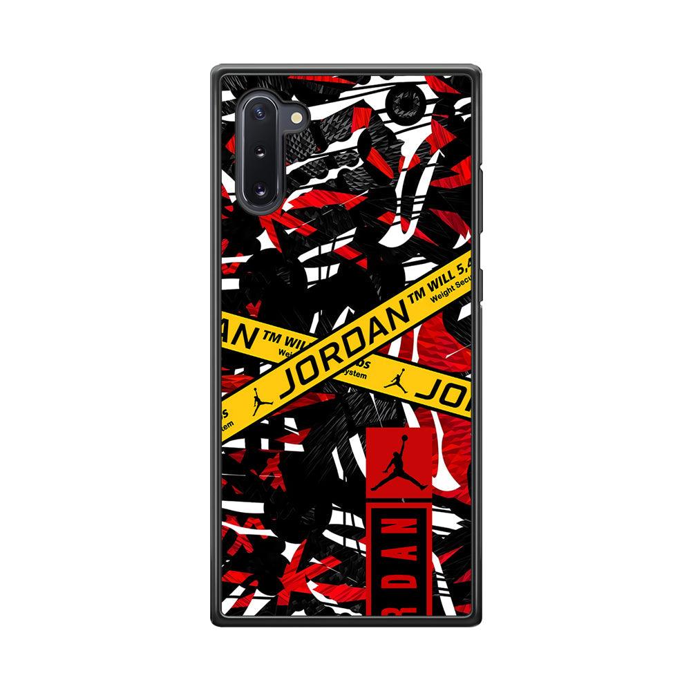 Air Jordan Abstract Camo Samsung Galaxy Note 10 Case-Rubber Black (2D Case)-Oxvistore