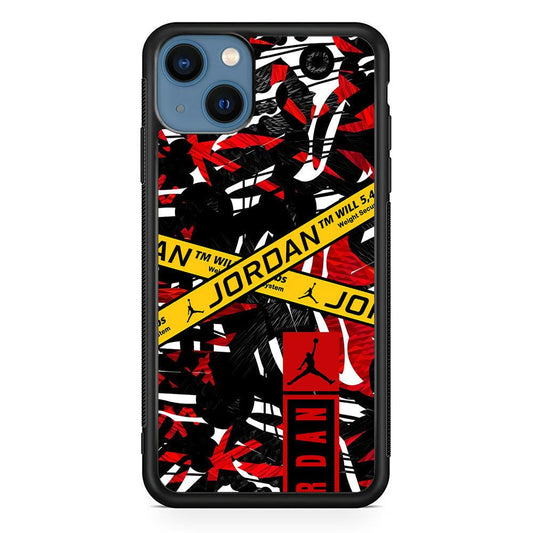 Air Jordan Abstract Camo iPhone 14 Plus Case-Rubber Black (2D Case)-Oxvistore