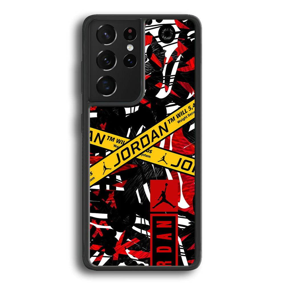 Air Jordan Abstract Camo Samsung Galaxy S24 Ultra Case-Rubber Black (2D Case)-Oxvistore