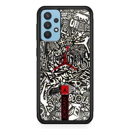 Air Jordan B&W Doodle Samsung Galaxy A32 Case-Oxvistore