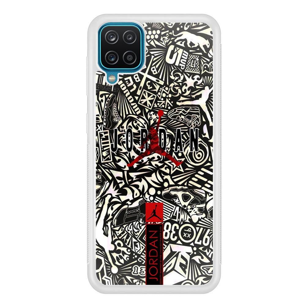 Air Jordan B&W Doodle Samsung Galaxy A12 Case-Oxvistore