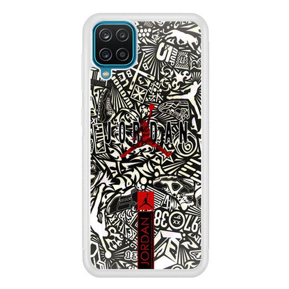 Air Jordan B&W Doodle Samsung Galaxy A12 Case-Oxvistore