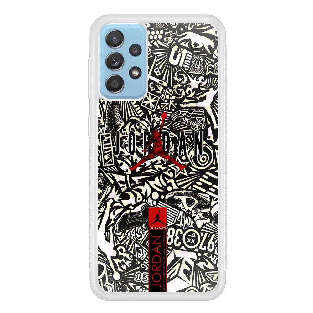 Air Jordan B&W Doodle Samsung Galaxy A52 Case-Oxvistore