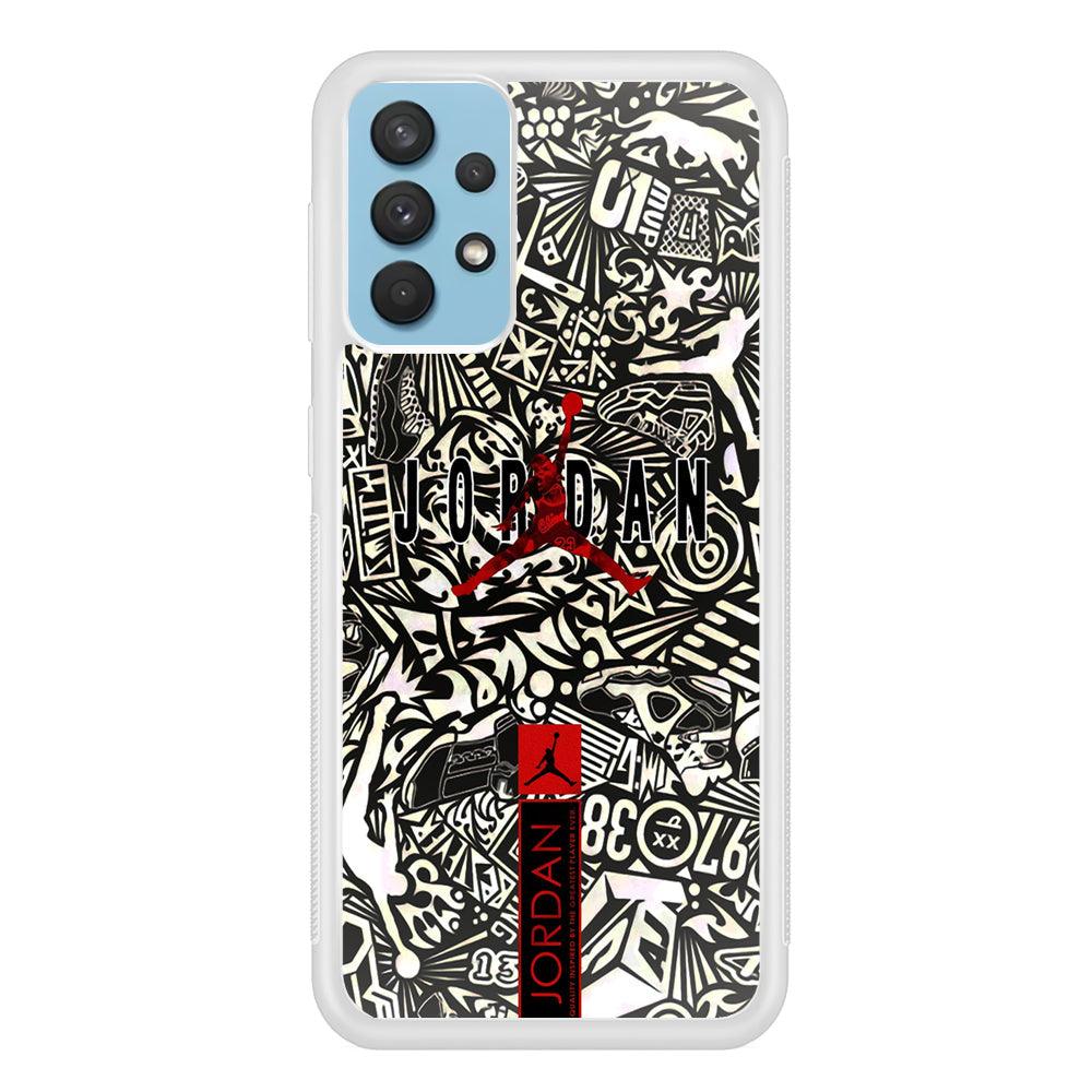 Air Jordan B&W Doodle Samsung Galaxy A32 Case-Oxvistore