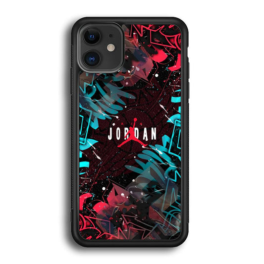 Air Jordan Beauty of Street Art iPhone 11 Case-Rubber Black (2D Case)-Oxvistore