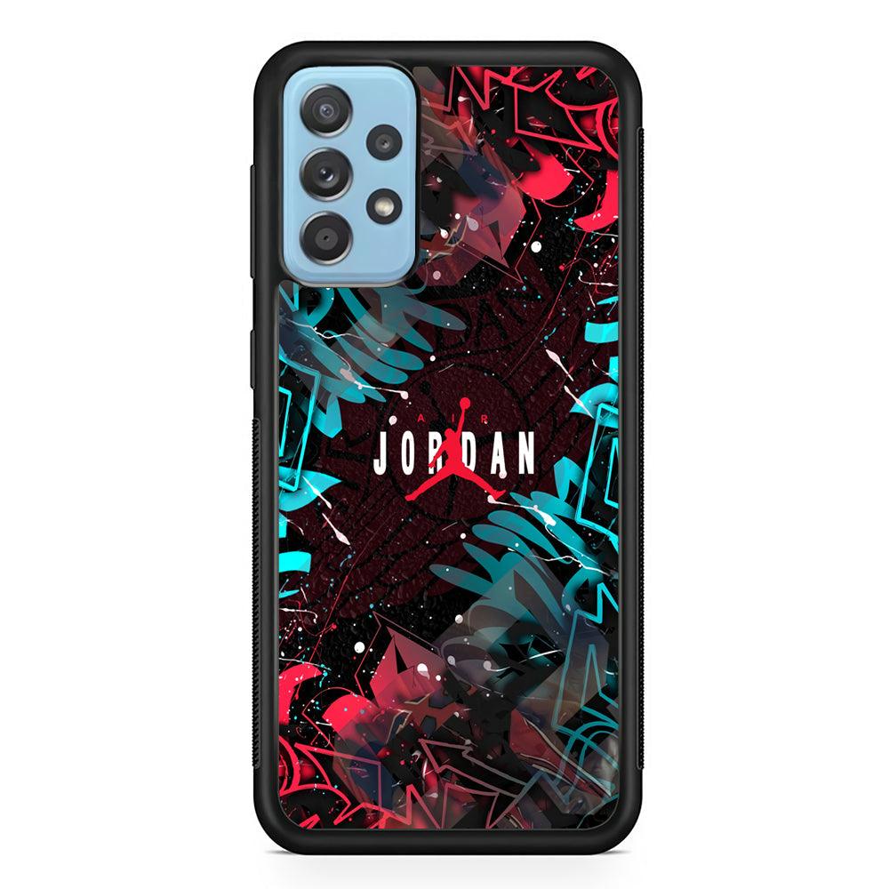 Air Jordan Beauty of Street Art Samsung Galaxy A72 Case-Rubber Black (2D Case)-Oxvistore