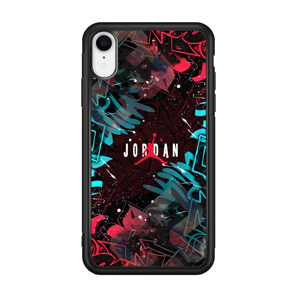 Air Jordan Beauty of Street Art iPhone XR Case-Rubber Black (2D Case)-Oxvistore