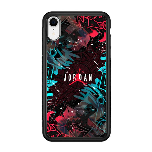 Air Jordan Beauty of Street Art iPhone XR Case-Rubber Black (2D Case)-Oxvistore