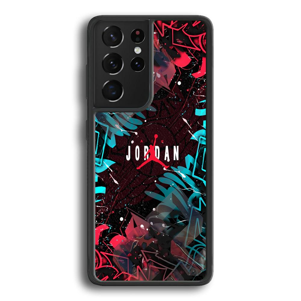 Air Jordan Beauty of Street Art Samsung Galaxy S24 Ultra Case-Rubber Black (2D Case)-Oxvistore