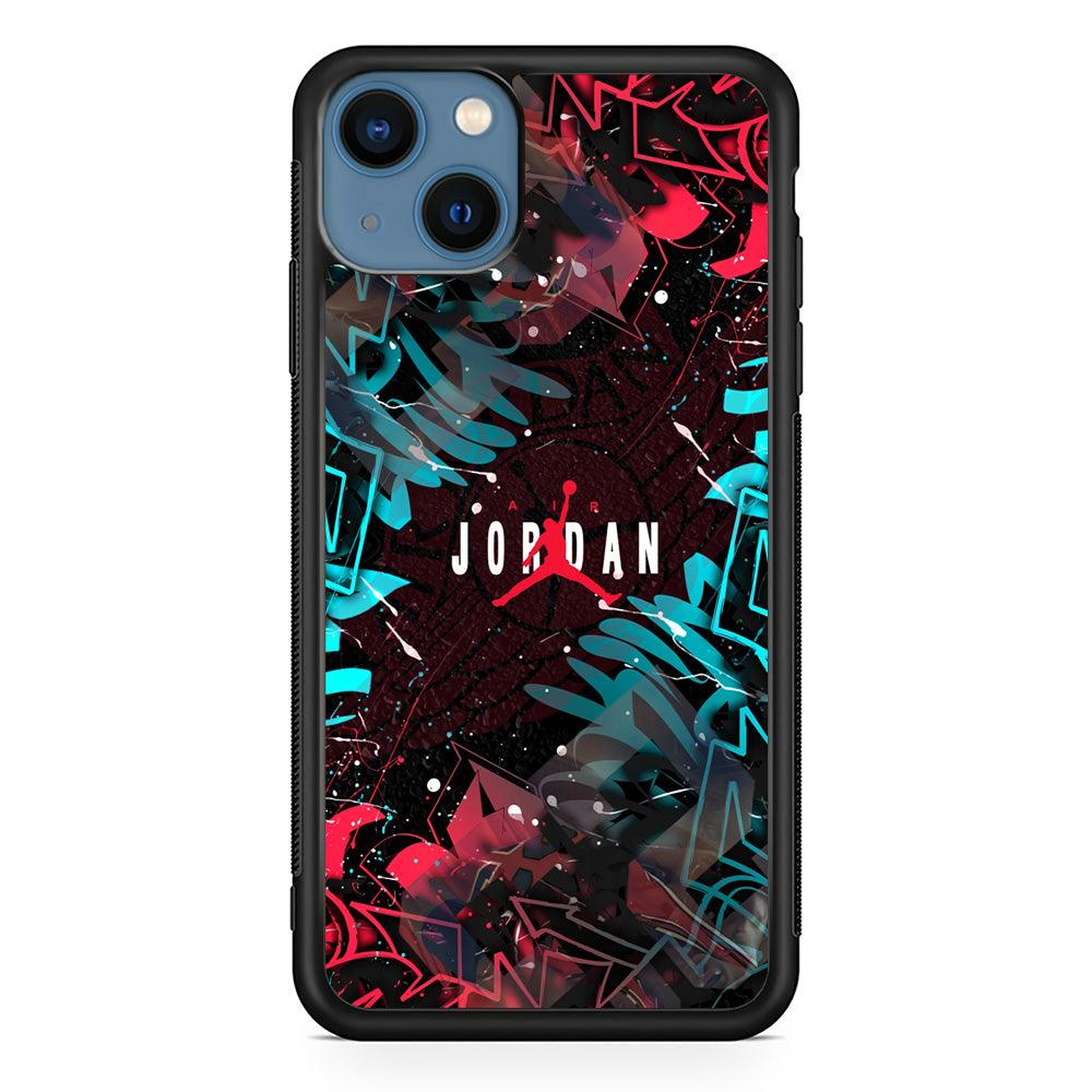 Air Jordan Beauty of Street Art iPhone 15 Case-Rubber Black (2D Case)-Oxvistore