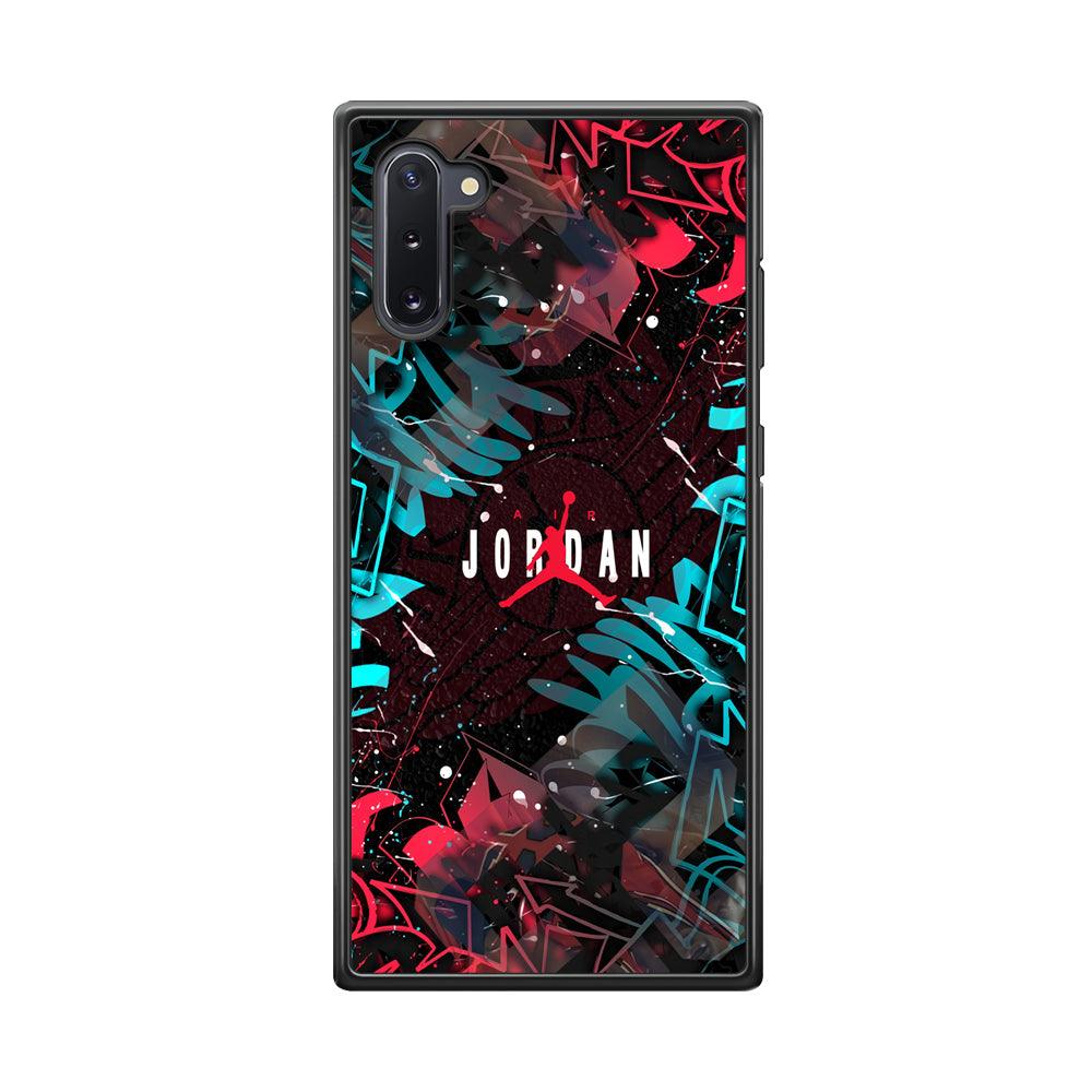 Air Jordan Beauty of Street Art Samsung Galaxy Note 10 Case-Rubber Black (2D Case)-Oxvistore