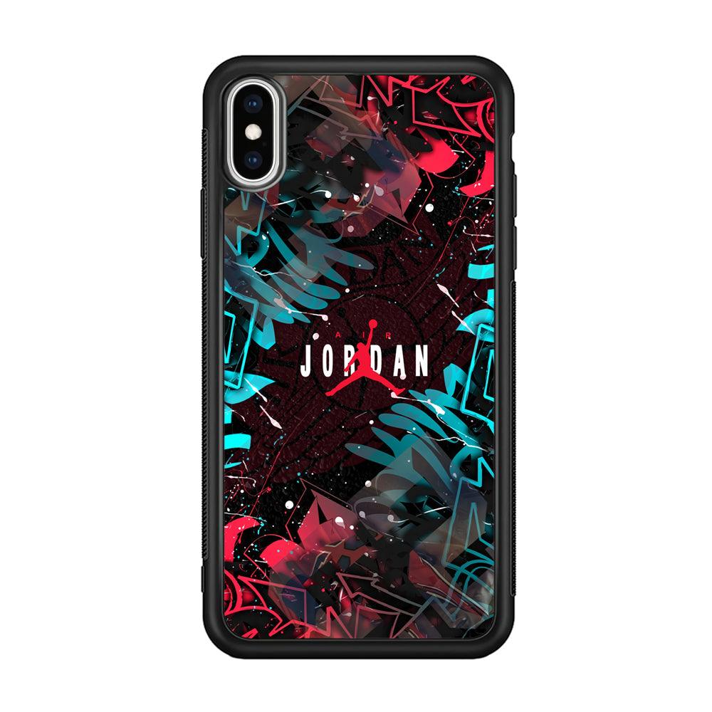 Air Jordan Beauty of Street Art iPhone Xs Max Case-Rubber Black (2D Case)-Oxvistore