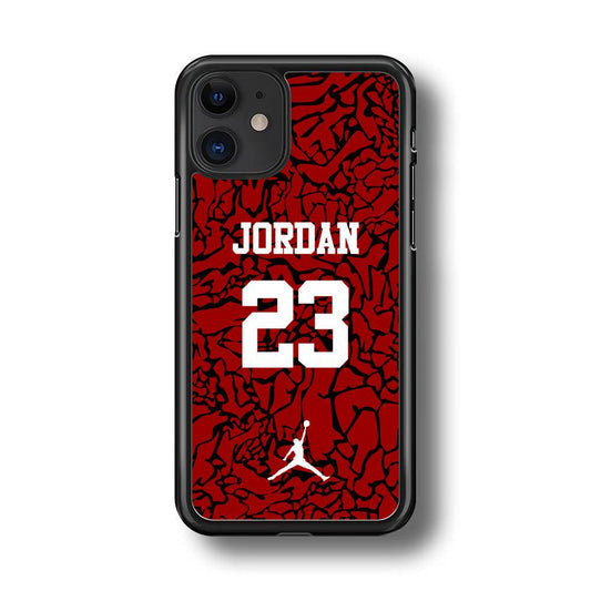 Air Jordan Black Patern 23 iPhone 11 Case-Rubber Black (2D Case)-Oxvistore