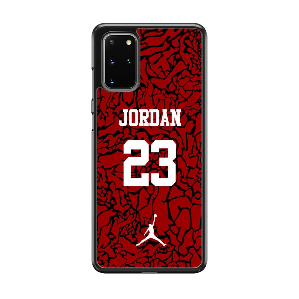 Air Jordan Black Patern 23 Samsung Galaxy S20 Plus Case-Rubber Black (2D Case)-Oxvistore