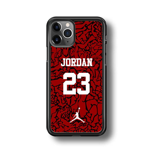 Air Jordan Black Patern iPhone 11 Pro Max Case-Rubber Black (2D Case)-Oxvistore