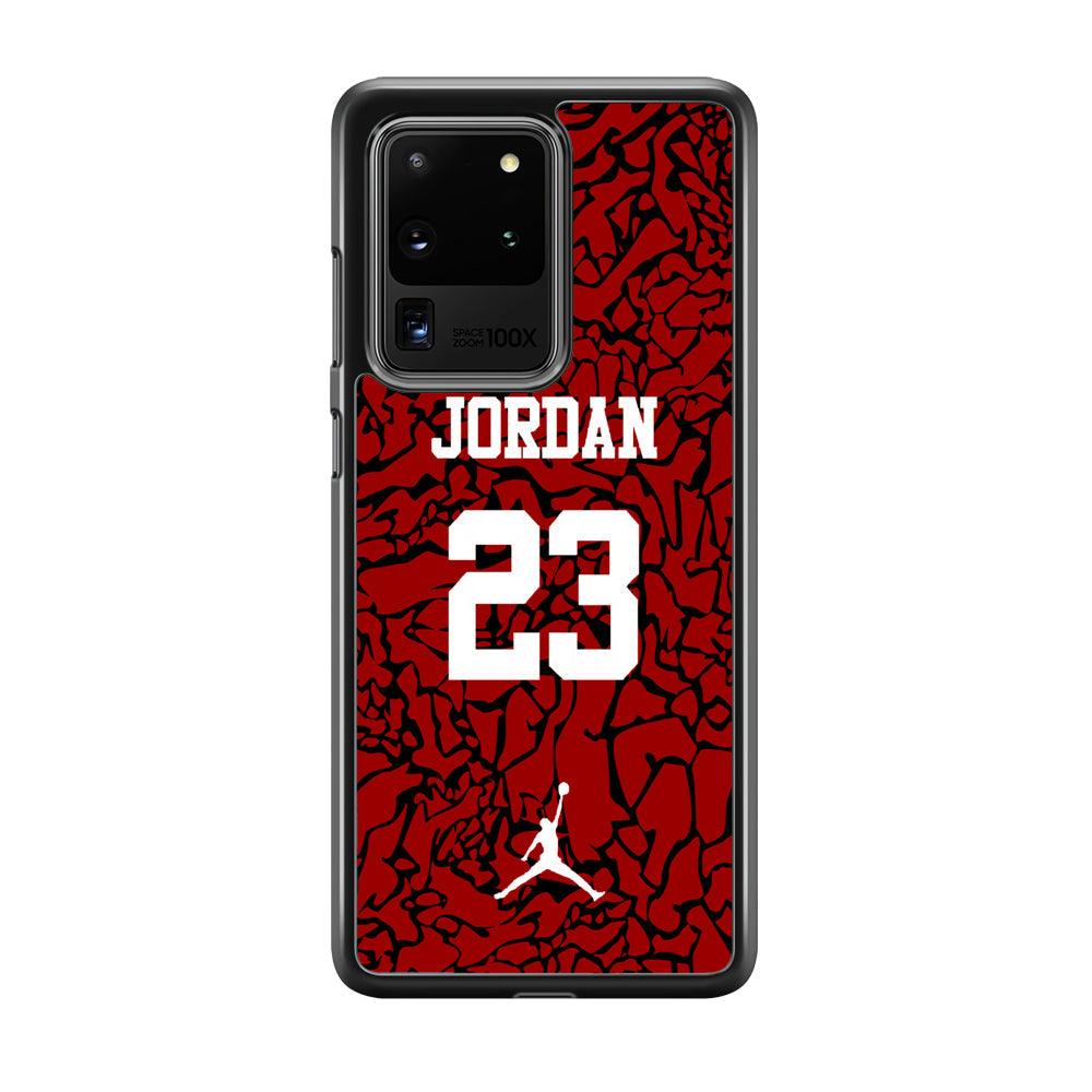 Air Jordan Black Patern 23 Samsung Galaxy S20 Ultra Case-Rubber Black (2D Case)-Oxvistore