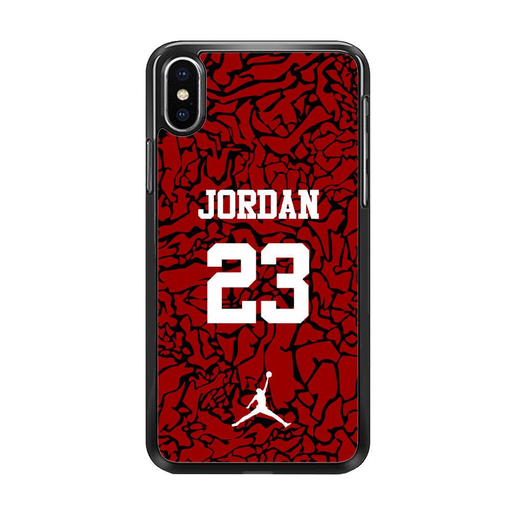 Air Jordan Black Patern 23 iPhone XS MAX Case-Rubber Black (2D Case)-Oxvistore