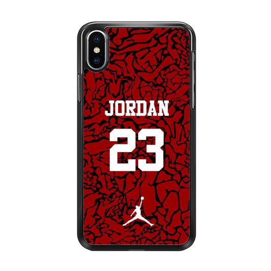 Air Jordan Black Patern 23 iPhone XS MAX Case-Rubber Black (2D Case)-Oxvistore