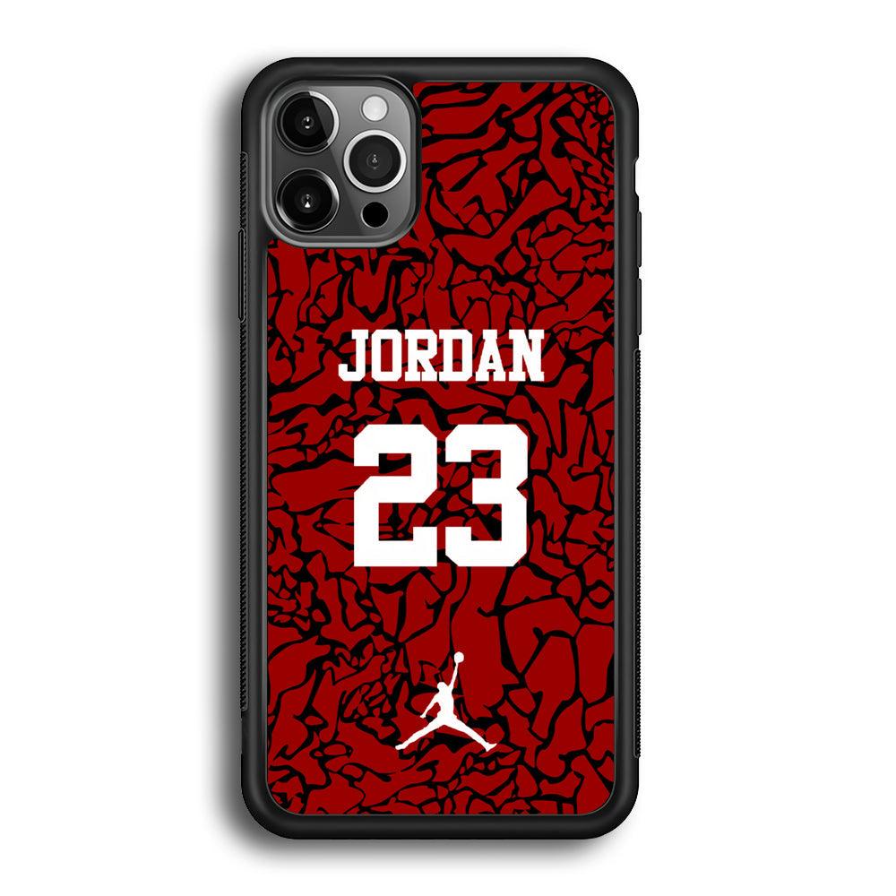 Air Jordan Black Patern 23 iPhone 12 Pro Case-Rubber Black (2D Case)-Oxvistore