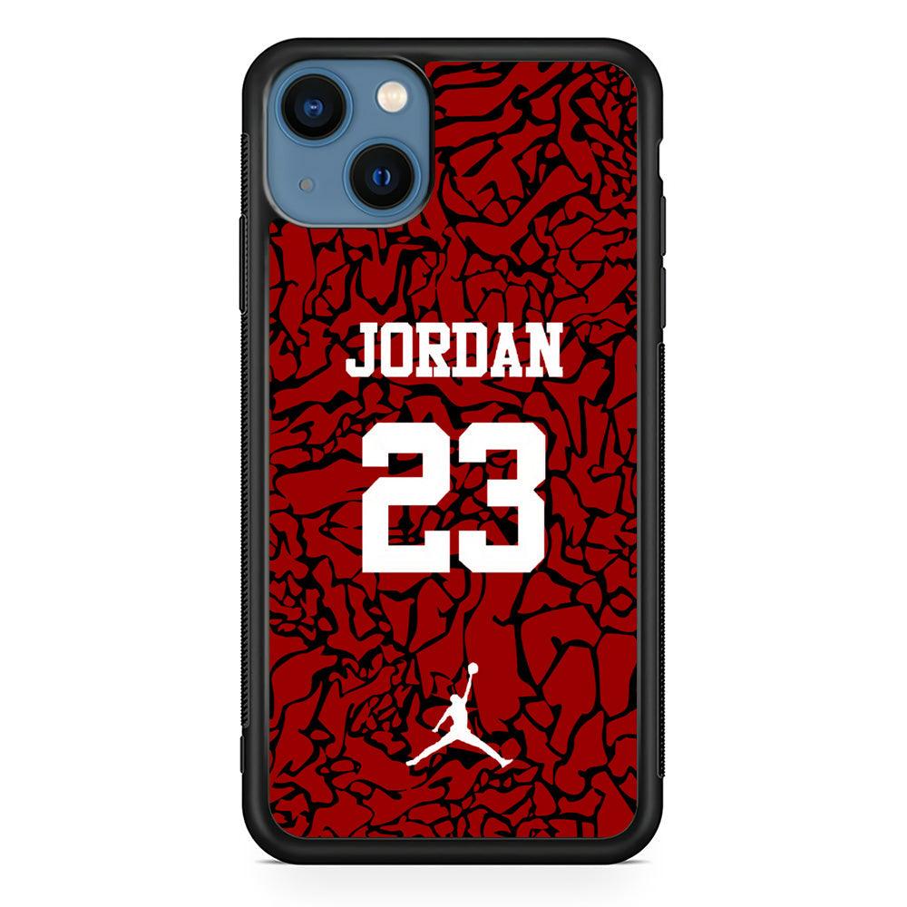 Air Jordan Black Patern 23 iPhone 15 Case-Rubber Black (2D Case)-Oxvistore