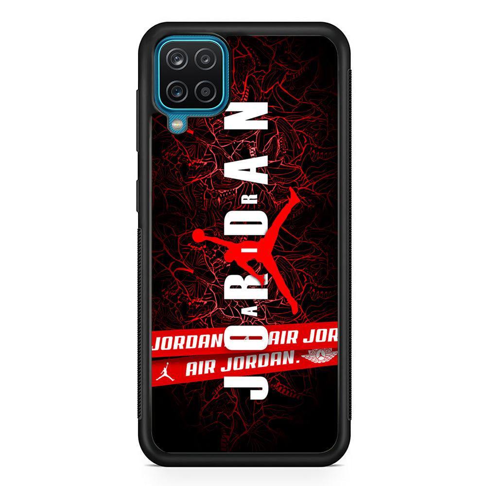 Air Jordan Bloom Inside Samsung Galaxy A12 Case-Rubber Black (2D Case)-Oxvistore